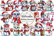 Christmas Snowman Clipart, an Illustration by OK Design (Thumbnail 1 of 5)