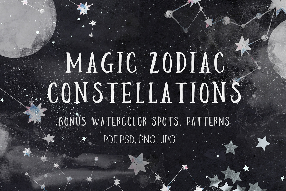 Magic Zodiac Constellations + Bonus, a Decorative Illustration by anvinoart (Photo 1 of 10)