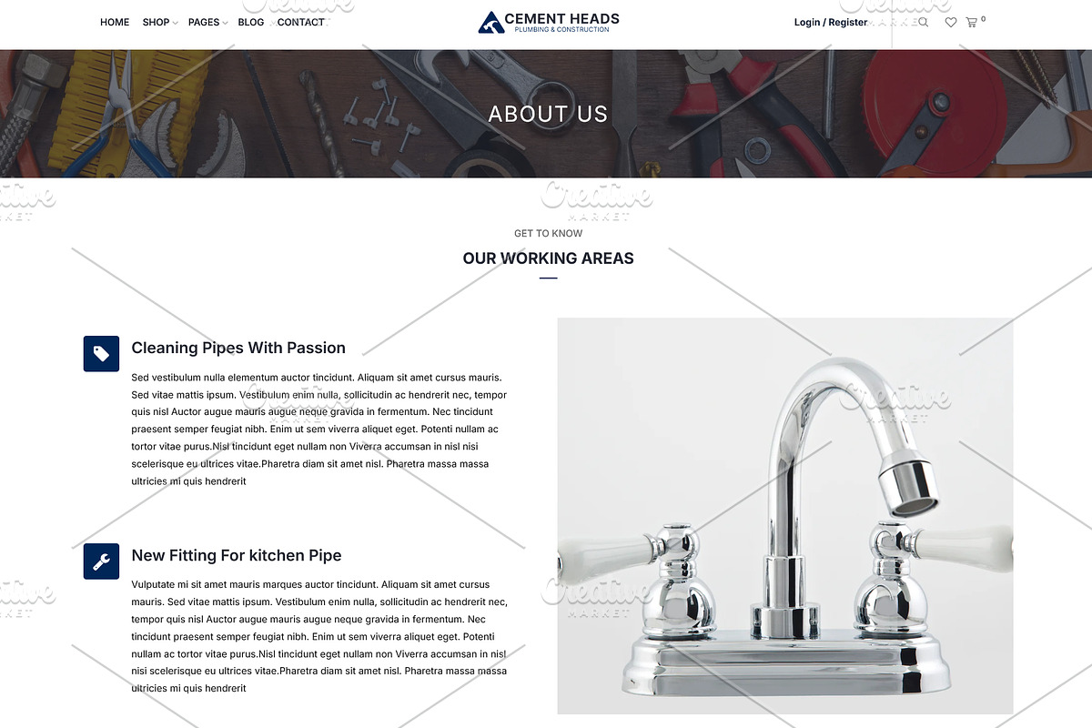 Plumbing, Construction & Flooring, a Shopify Template by HasnainDEV (Photo 2 of 6)