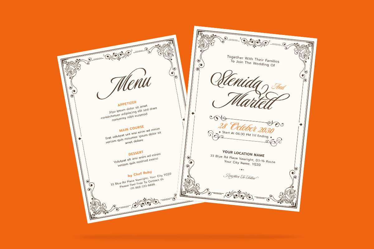 Kashare Wedding Invitation Template, a Resume Template by iDoodle Studio (Photo 3 of 4)