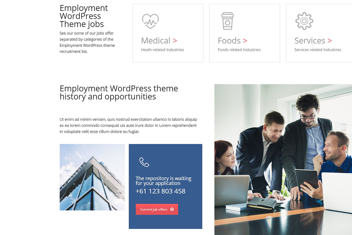 Employment WordPress Theme, a WordPress Template by Visualmodo (Photo 17 of 24)