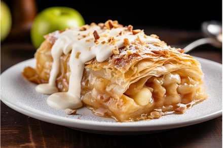 Satisfying Delicious apple strudel, a Food & Drink Photo by Ylivdesign