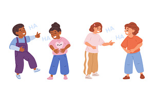 Little boys and girls laughing and, a Person Illustration by Vectorbuum
