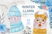Llama Portrait Creator, an Animal Illustration by Kate Galunga Artstore (Thumbnail 1 of 9)