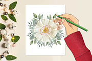 Watercolor Boho Floral Clipart, an Illustration by CreationArt (Thumbnail 4 of 7)