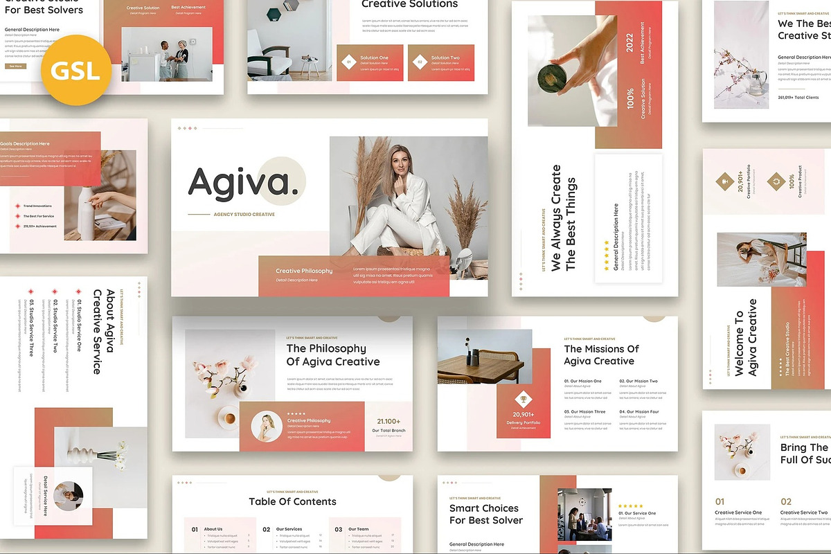 Agiva - Agency Creative GSlides, a Presentation Template by Fit-tee (Photo 1 of 6)