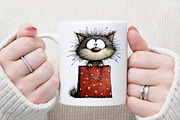 Whimsical Christmas Cats Watercolor, an Illustration by Sublimation Artist (Thumbnail 5 of 6)