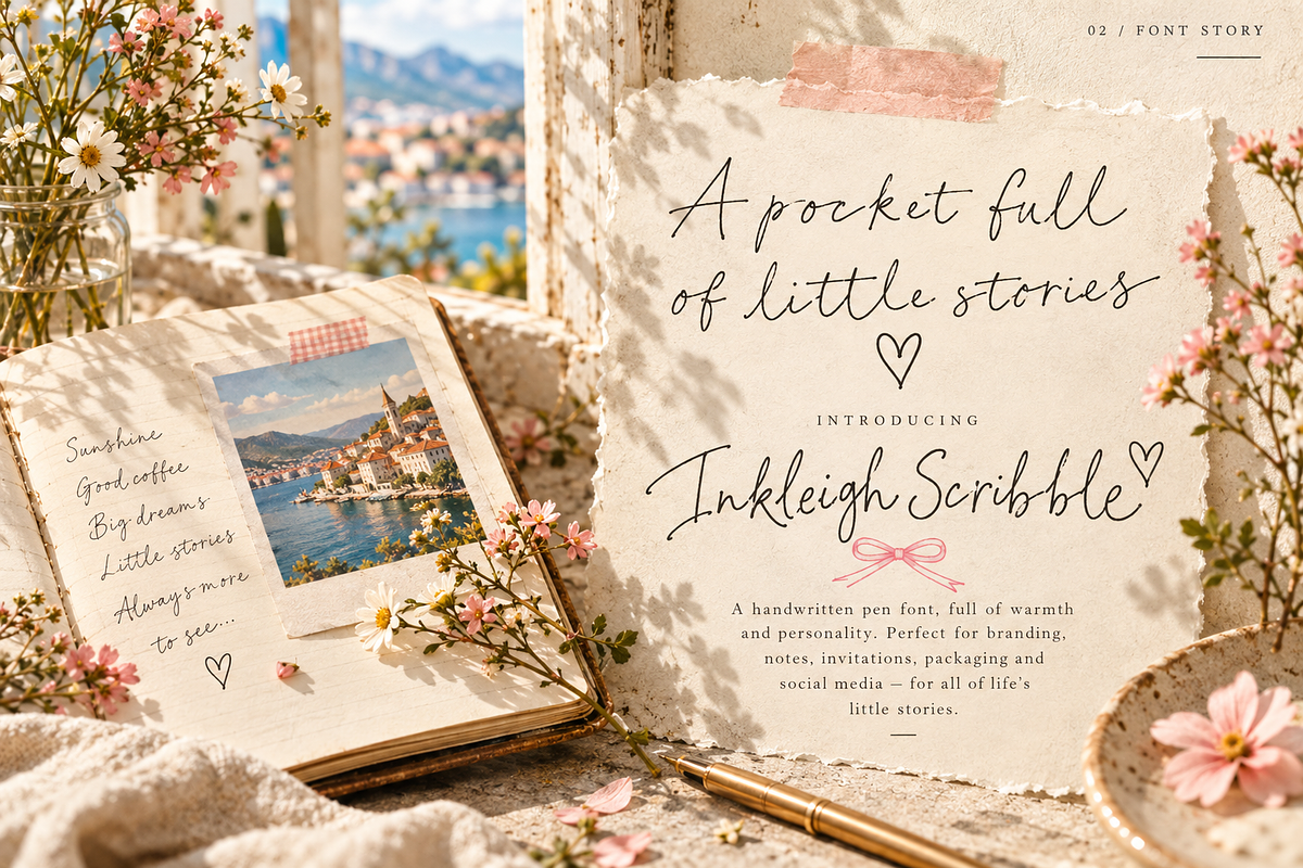 Inkleigh Scribble – Handwritten Font, a Handwritten Font by Designertale (Photo 2 of 10)