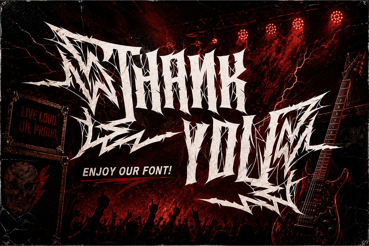 Ravok – Heavy Metal Blackletter Font, a Blackletter Font by Letterara (Photo 15 of 15)