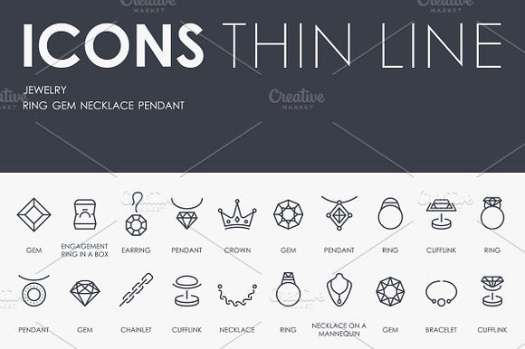 Jewelry Thinline Icons