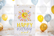 Happy Smiling Sun Clipart, Cute Sun, a Decorative Illustration by BrushstrokeArtGB (Thumbnail 9 of 9)