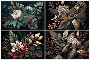 15 Moody Floral Illustrations 6K