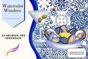 Watercolor - 32 Procreate Brushes, a Brush Add-On by MissPerfectKaos (Thumbnail 1 of 9)