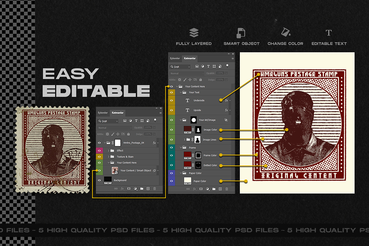Classic Postage Stamp Mockup, a Product Mockup by HꟽƎ⅃UИƧ (Photo 2 of 3)