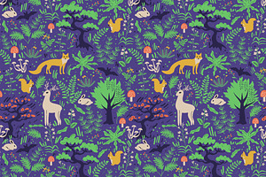 Seamless forest pattern