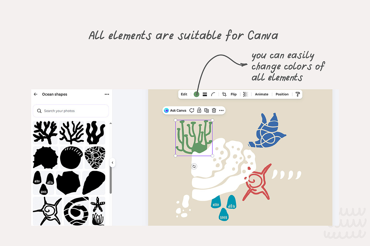 200+ OCEAN CLIPARTS - HAND DRAWN, a Seasonal Illustration by JuDesign (Photo 17 of 23)