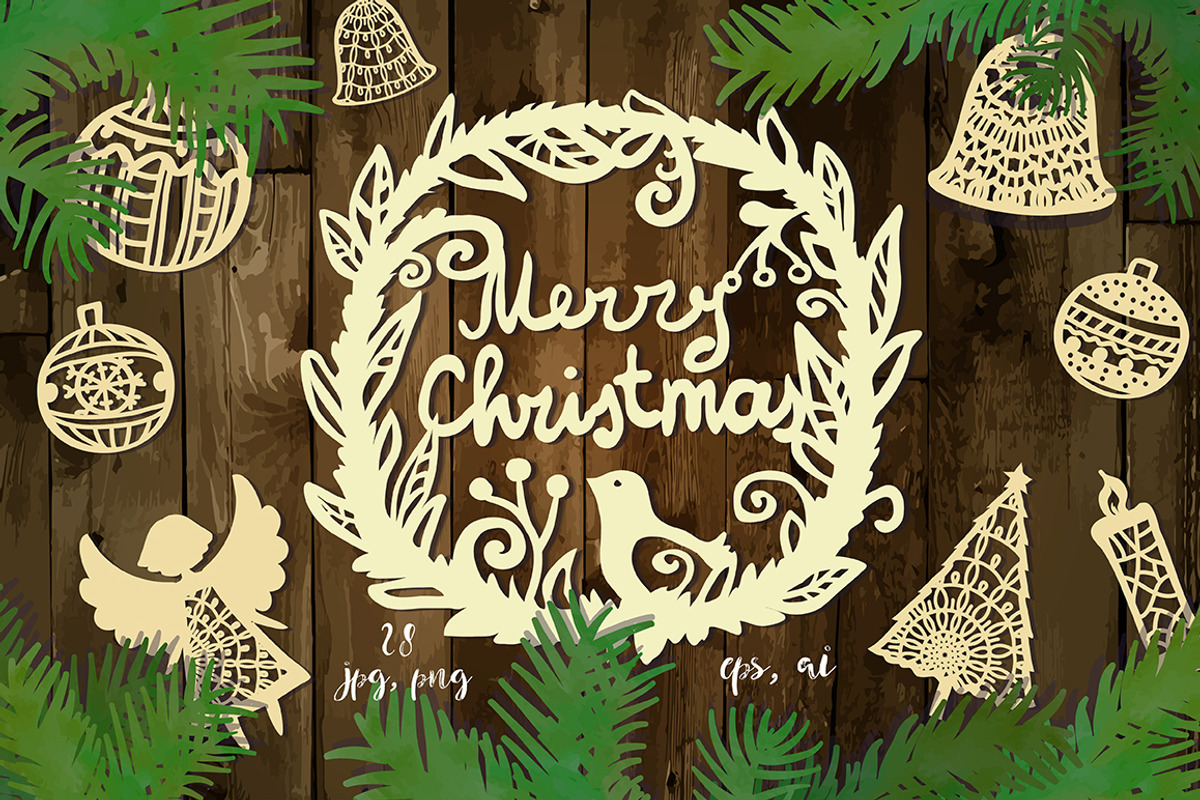 Paper Christmas set., a Decorative Illustration by Lunoceros (Photo 1 of 6)