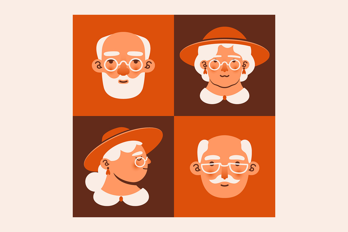 Grandparent's Day. Active old age., a Person Illustration by Renberrry.Store (Photo 10 of 10)