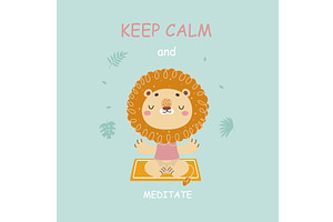 Keep calm animal poster. Lion, a Sport Illustration by Valerie Bodnar