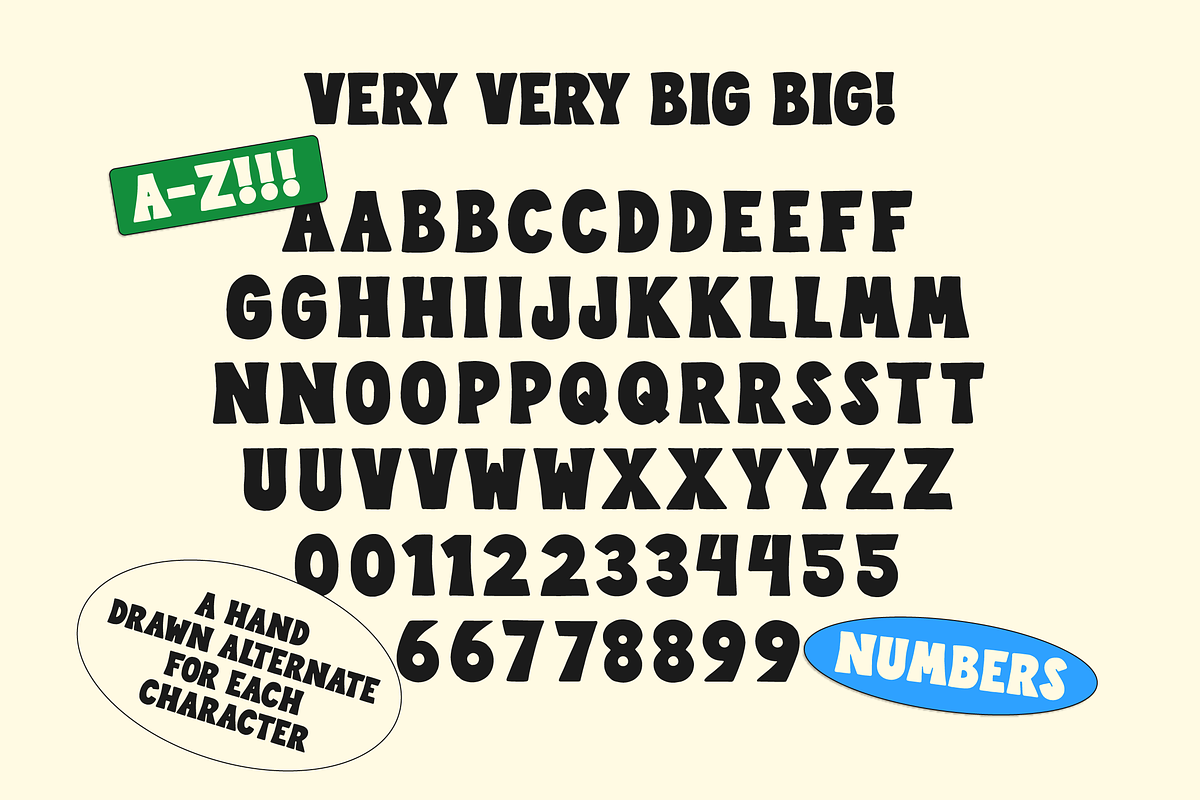 Big Big! A Retro Hand-lettered Font!, a Handwritten Font by Studio Funshop by Kelli (Photo 6 of 9)