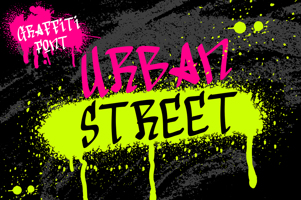 Urban Street is a graffiti font, a Handwritten Font by Brown Cupple (Photo 1 of 6)