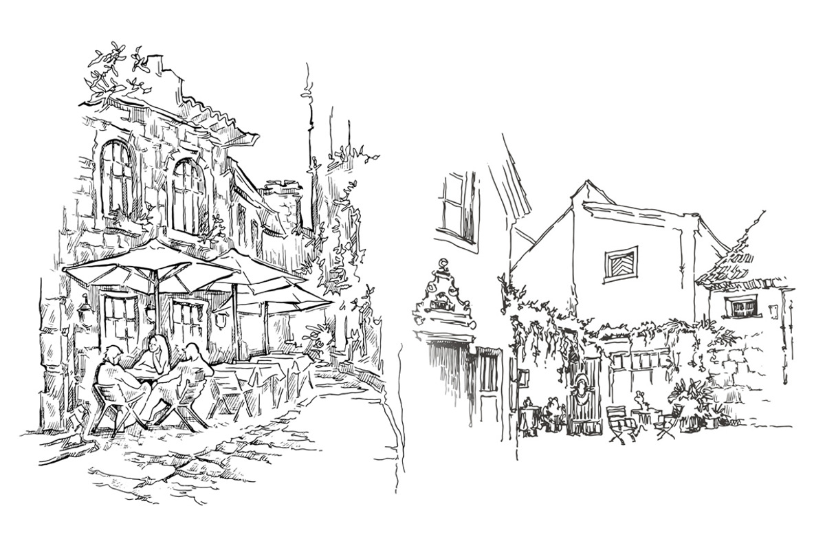 Set of Old Street landscapes, a Texture Illustration by Penndpaper (Photo 5 of 6)