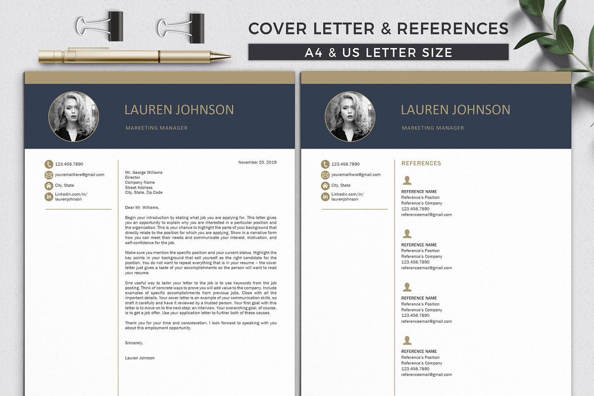 Resume Template | CV + Cover Letter, a Resume Template by Klamp Studio (Photo 4 of 5)