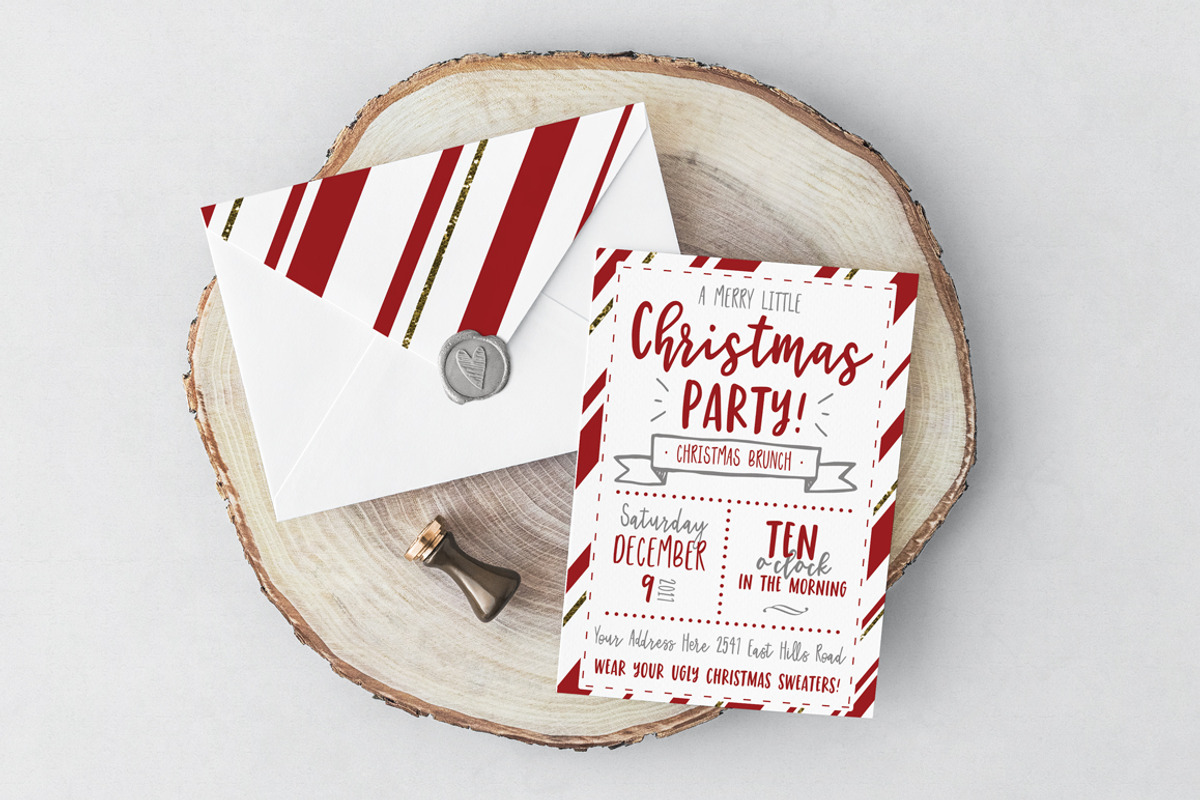 Christmas Party Invitation Template, an Invitation Template by Dansie Design (Photo 2 of 3)