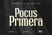 Pocus Primera | Condensed Style Font, a Serif Font by Eaver Studio (Thumbnail 1 of 9)