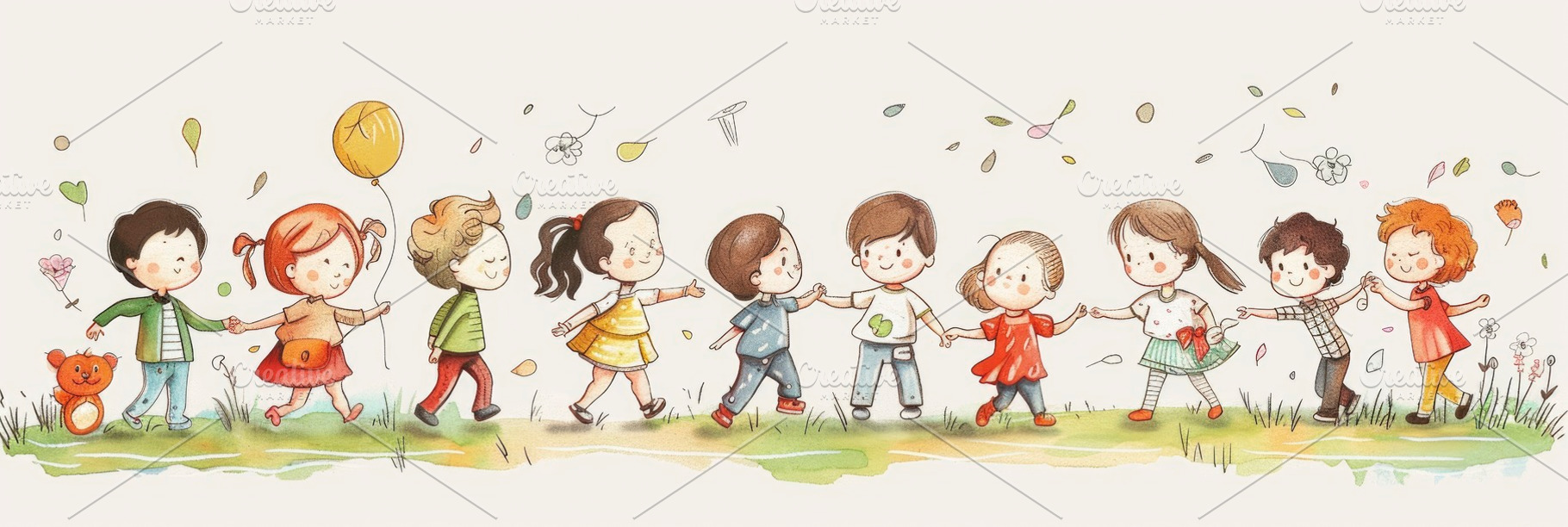 A whimsical illustration of happy ch, a Photo by LOGOCREATIVE