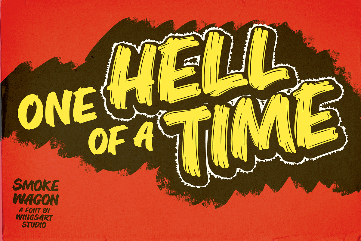 Smoke Wagon - A Western Brush Font, a Sans Serif Font by Wingsart Studio (Photo 12 of 15)