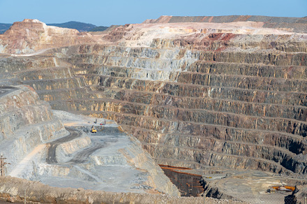 Riotinto mines in Huelva, open pit mining exploitation
