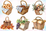 Watercolor Picnic Basket in Fall PNG, an Illustration by Canvas Craft (Thumbnail 4 of 4)