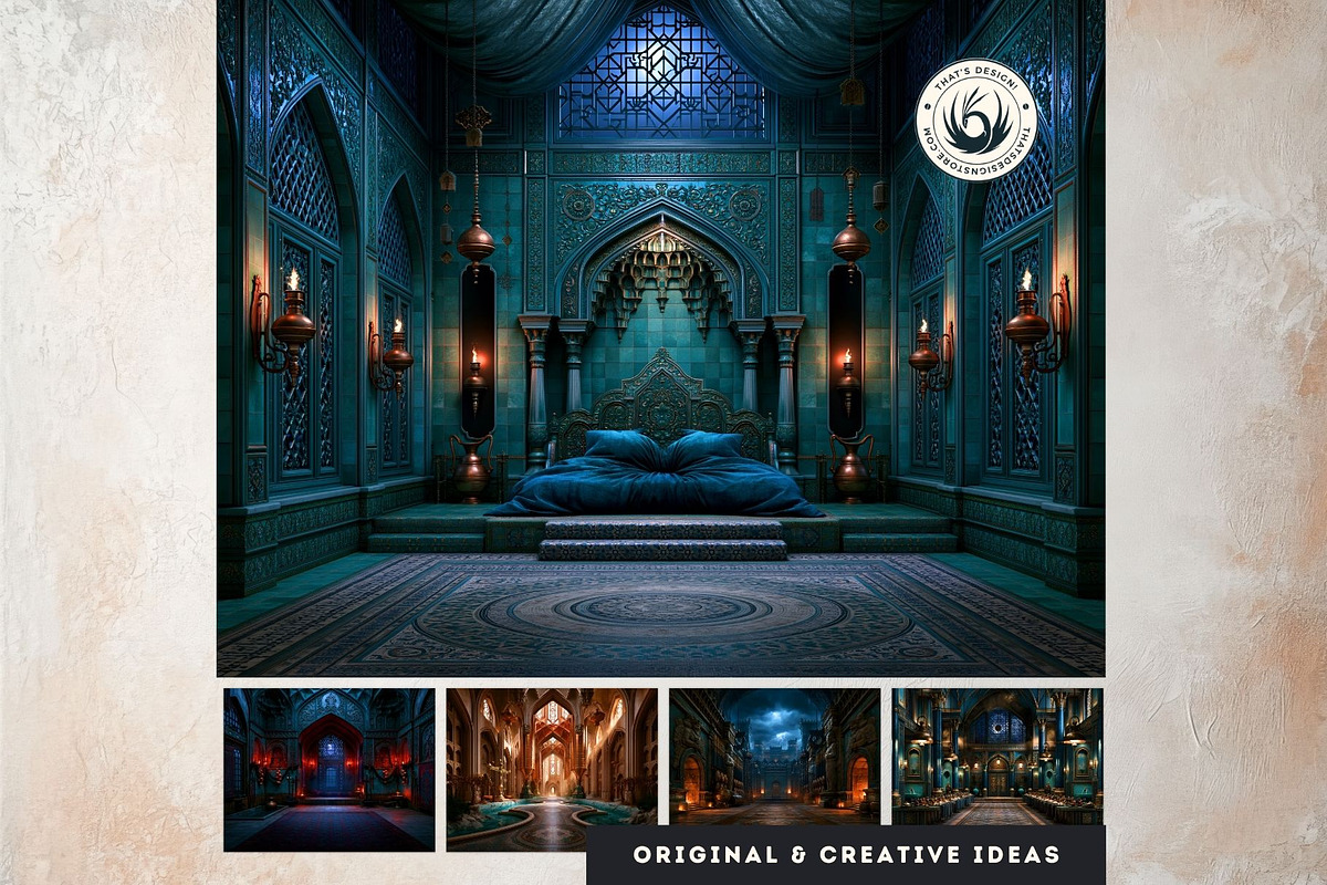 The Lapis Bestiary Persian Backdrops, a Background Graphic by ThatsDesignArt (Photo 7 of 14)