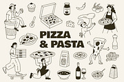 Pizza and Pasta Illustrations, a Food Illustration by AnnArt (Thumbnail 1 of 11)
