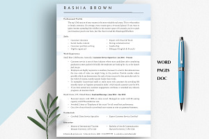 Customer Service Resume Template, CV