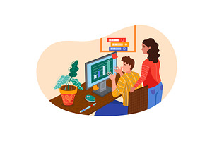 Man woman team brainstorming in, a Person Illustration by vectorpointstudio