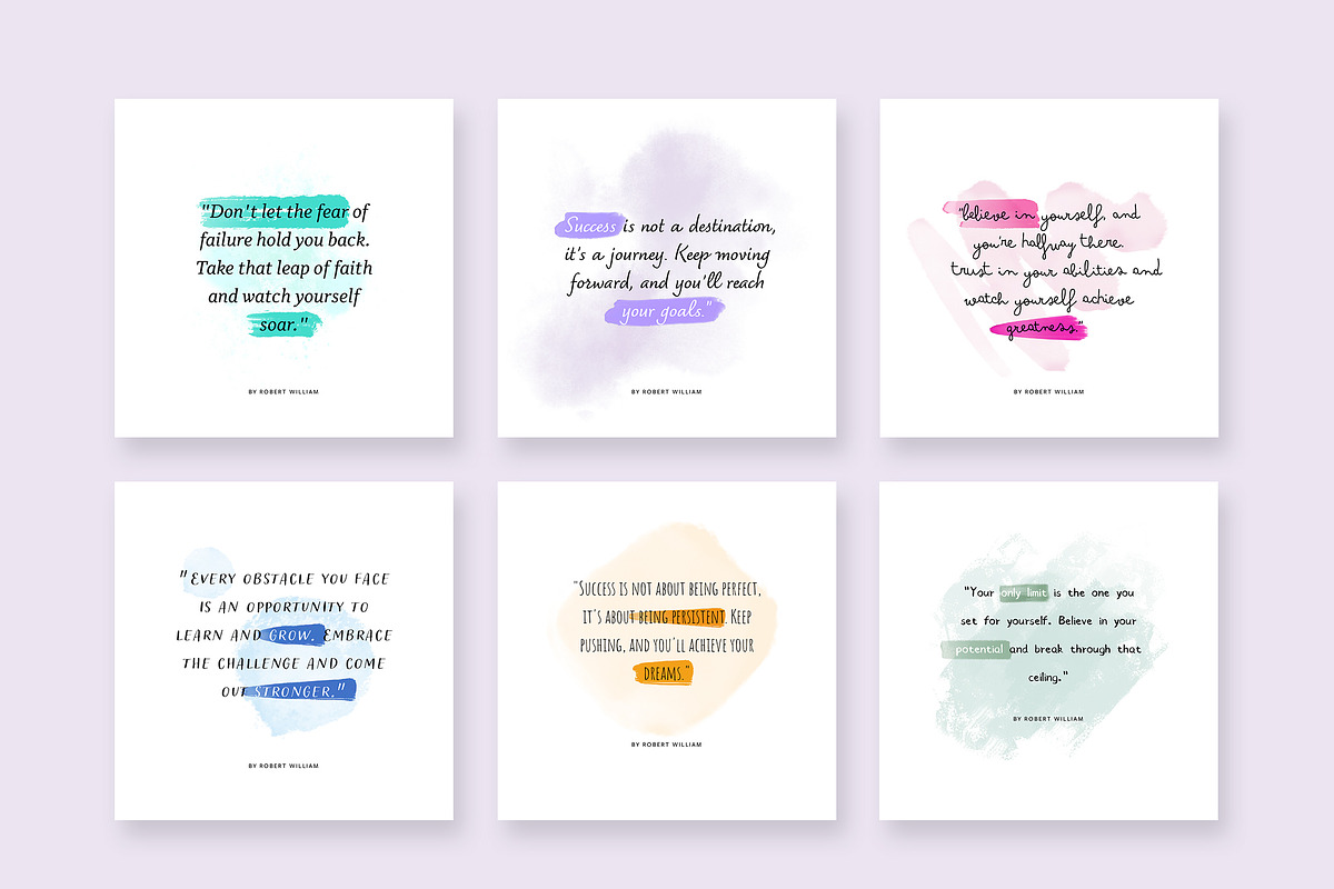 Watercolor Quote Social Media Posts, a Social Media Template by Filip Studio (Photo 2 of 2)