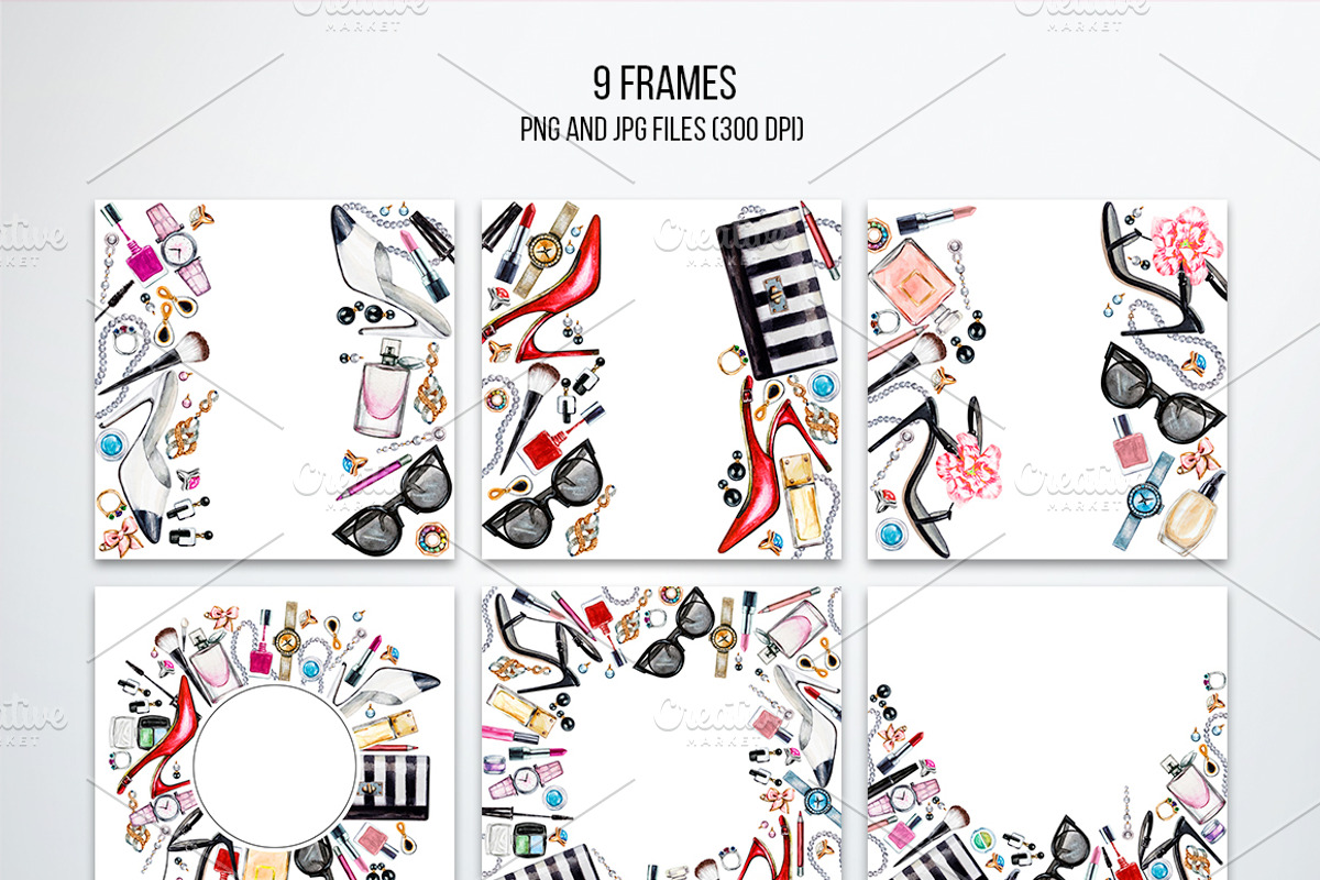 Big set of female accessories, an Object Illustration by Lina's store (Photo 6 of 9)