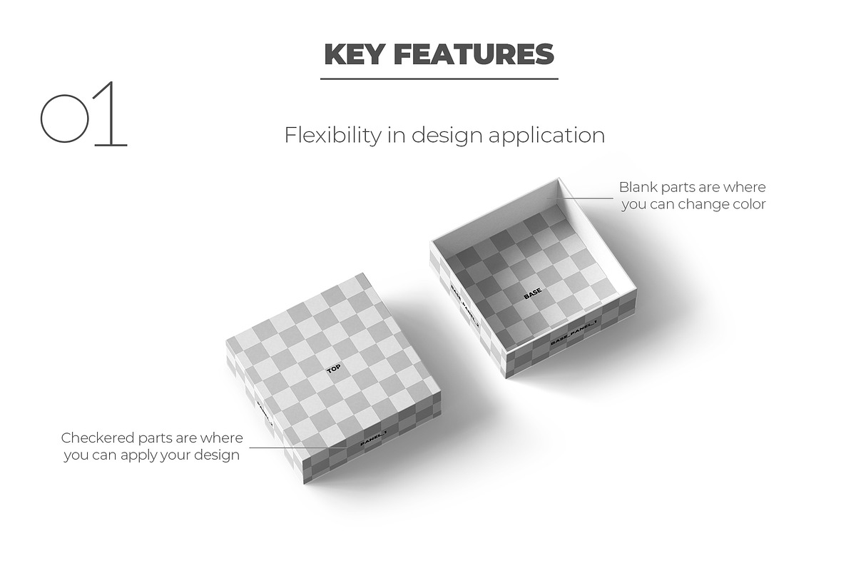 Square Rigid Two-Piece Box Mockup, a Packaging Mockup by Sheikhadesign (Photo 2 of 11)