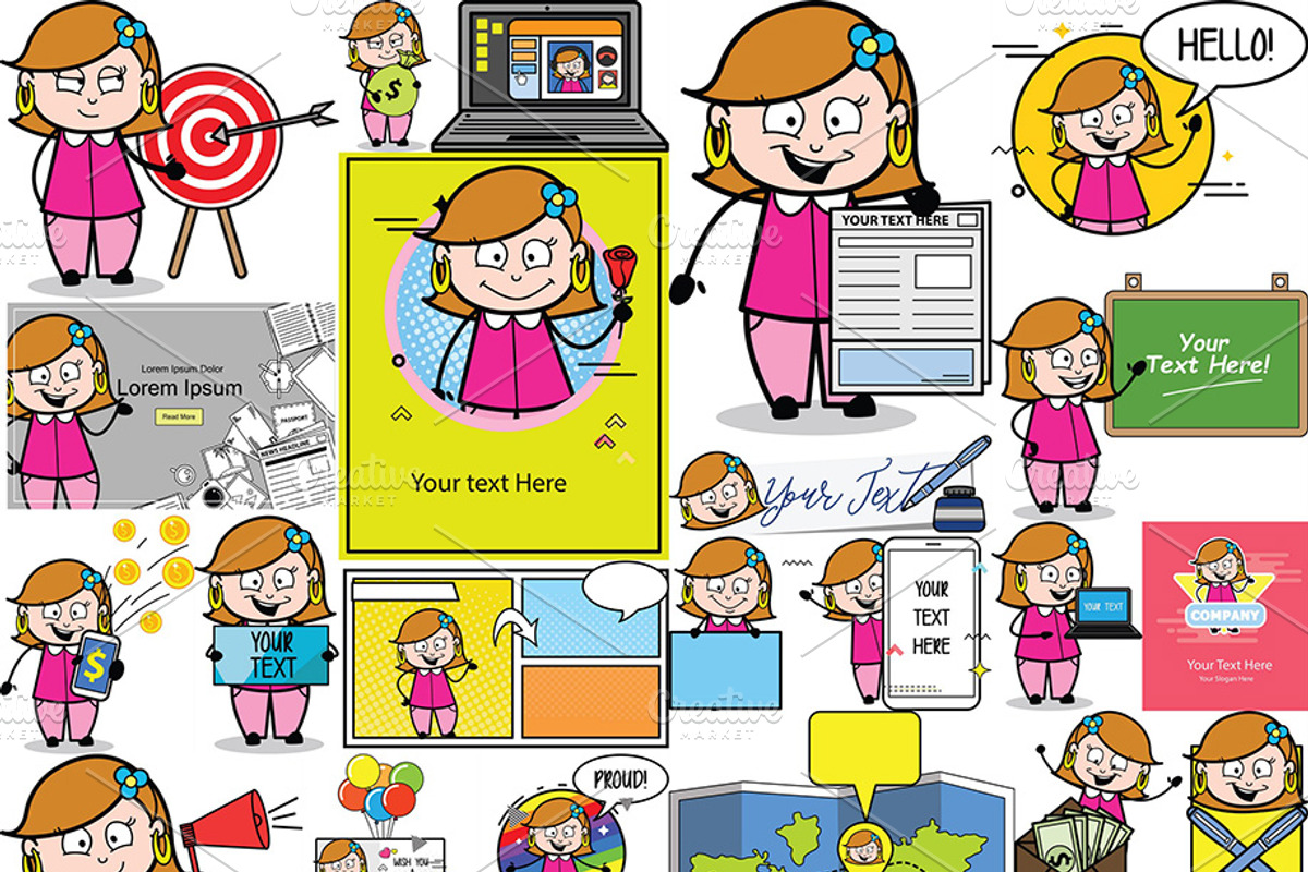 Housewife ~ Cartoon Character Set, a Person Illustration by The Toon Company (Photo 2 of 7)