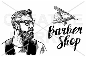 Hipster Shave Haircut. BarberShop