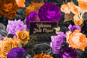 Halloween Floral Clipart