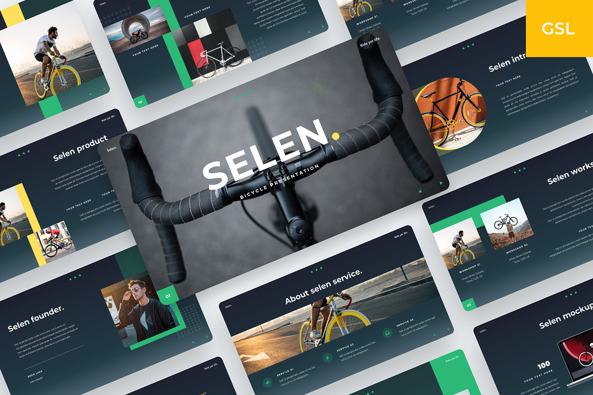 Selen - Bicycle Google Slides, a Presentation Template by BeadyLab (Photo 1 of 6)