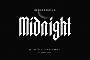 Midnight Blackletter Display Font, a Blackletter Font by MenkType Studio (Thumbnail 1 of 6)