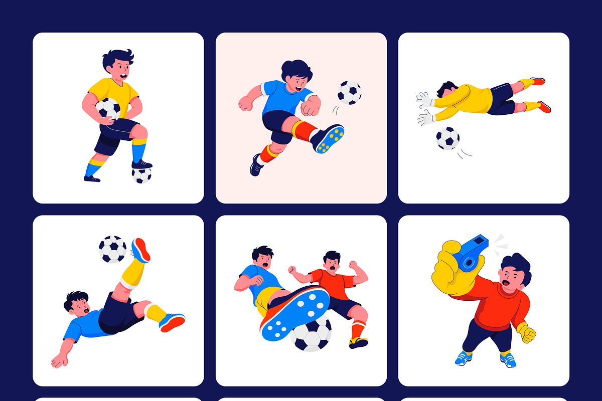 60 Football WorldCup Illustrations, a Sport Illustration by Brickclay (Photo 11 of 11)