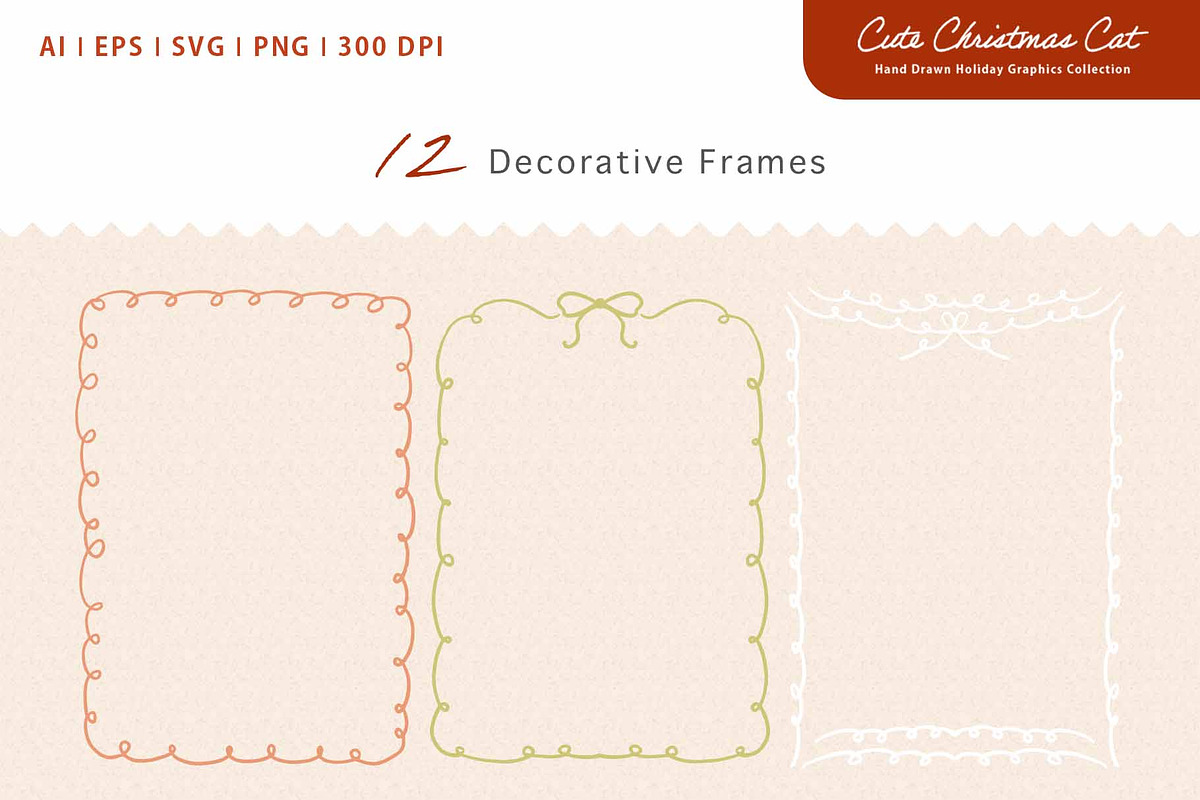 Christmas Cat Line Art Collection, an Object Graphic by Sawango Designs (Photo 5 of 11)