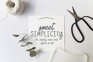 Sweet Simplicity A Handwritten Font