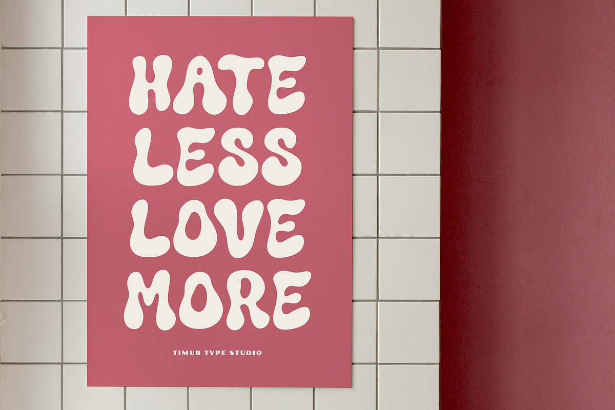 Funkie Retro - Groovy Display Font, a Handwritten Font by Timurtype (Photo 5 of 7)