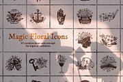 Magic Floral Icons, a Decorative Illustration by alexrockheart (Thumbnail 1 of 10)